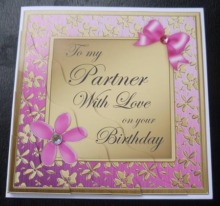 Floral Elegance Birthday My Partner Wavy Corner Stacker by Charlie Angel
