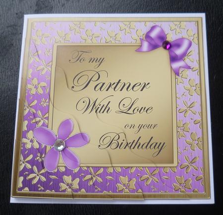 Floral Elegance Birthday My Partner Wavy Corner Stacker by Charlie Angel