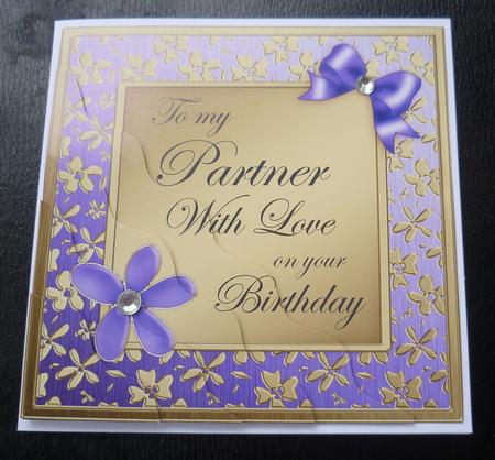 Floral Elegance Birthday My Partner Wavy Corner Stacker by Charlie Angel