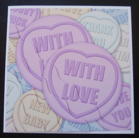 With Love Sweet Heart Wavy Corner Side Stacker Topper by Charlie Angel