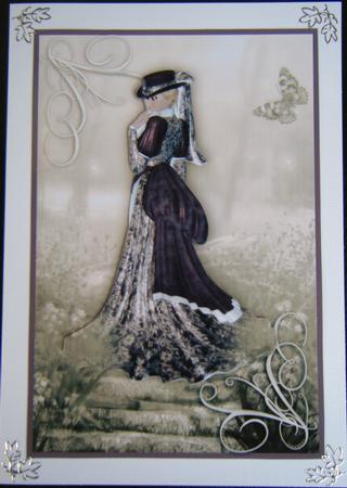 Elegant Vintage Lady in Plum and Sepia by Charlie Angel