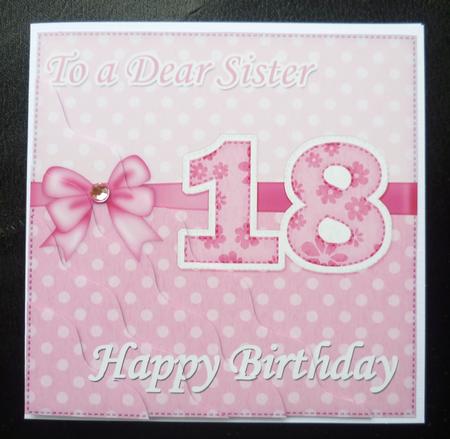 18th Birthday Sister Felties Wavy Corner Side Stacker Topper by Charlie Angel
