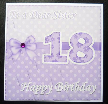 18th Birthday Sister Felties Wavy Corner Side Stacker Topper by Charlie Angel