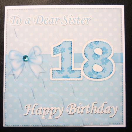18th Birthday Sister Felties Wavy Corner Side Stacker Topper by Charlie Angel
