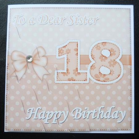 18th Birthday Sister Felties Wavy Corner Side Stacker Topper by Charlie Angel
