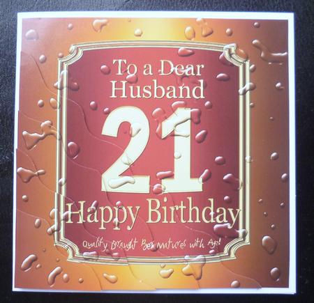 21st Birthday Husband Beer Label Wavy Corner Side Stacker To by Charlie Angel