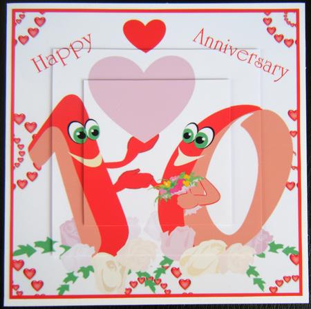 Fun 10th Wedding Anniversary Hearts by Charlie Angel