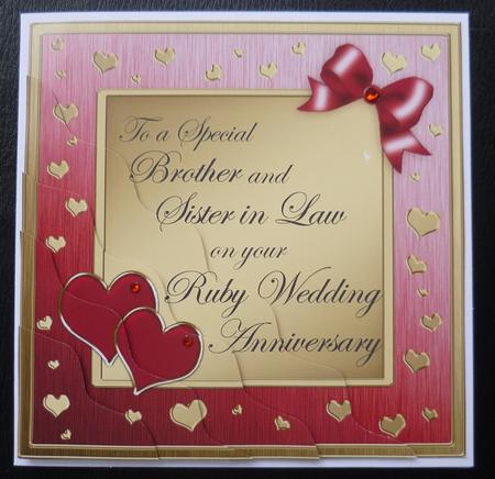Brother and Sister in Law Ruby Wedding Anniversary by Charlie Angel
