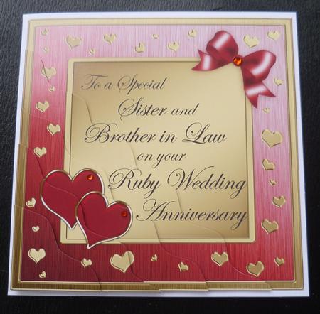 Sister and Brother in Law Ruby Wedding Anniversary by Charlie Angel