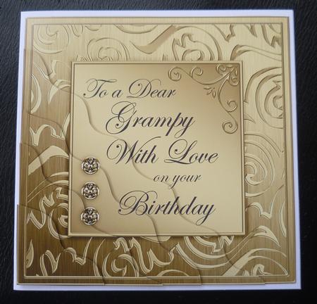Elegant Metallic Birthday Grampy Wavy Corner Stacker by Charlie Angel