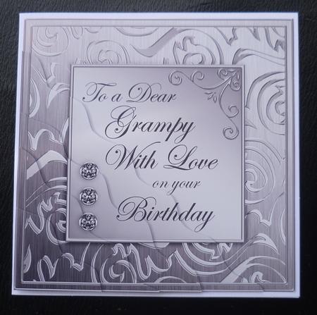 Elegant Metallic Birthday Grampy Wavy Corner Stacker by Charlie Angel