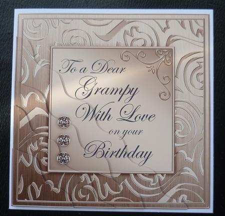 Elegant Metallic Birthday Grampy Wavy Corner Stacker by Charlie Angel
