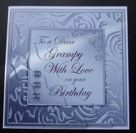 Elegant Metallic Birthday Grampy Wavy Corner Stacker by Charlie Angel