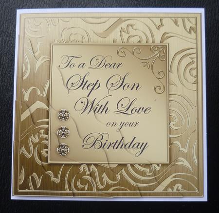 Elegant Metallic Birthday Step Son Wavy Corner Stacker by Charlie Angel