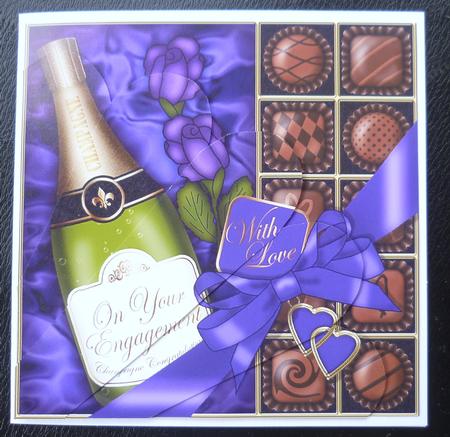 Engagement Champers Chocs N Roses Fan Pyramage Topper by Charlie Angel