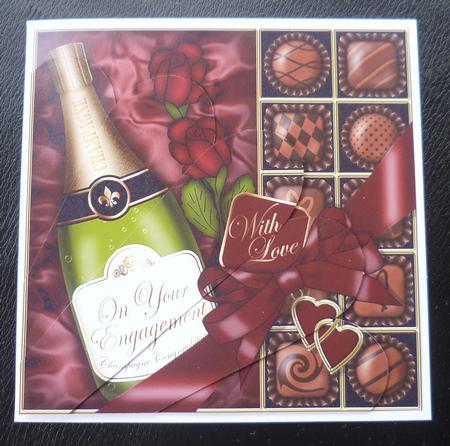 Engagement Champers Chocs N Roses Fan Pyramage Topper by Charlie Angel