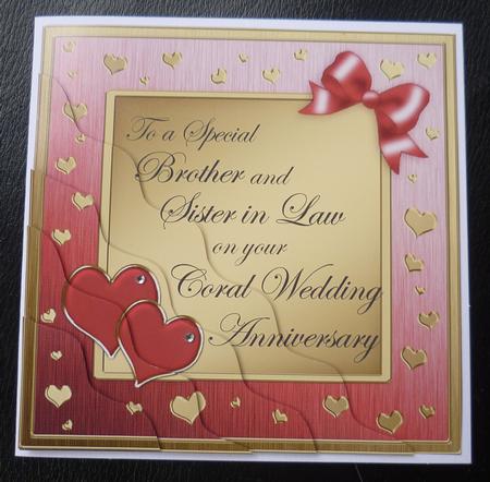 Brother and Sister in Law Coral Wedding Anniversary by Charlie Angel
