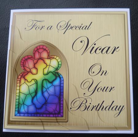 Religious Greeting Vicar Birthday Wavy Corner Topper by Charlie Angel