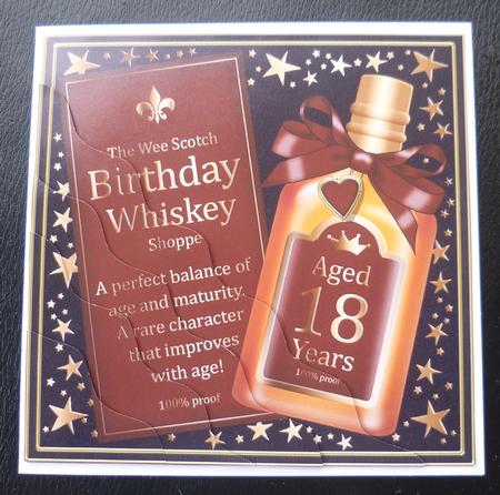18th Birthday Whisky Wavy Corner Side Stacker Topper by Charlie Angel