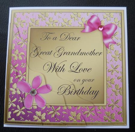 Floral Elegance Birthday Great Grandmother Wavy Corner by Charlie Angel