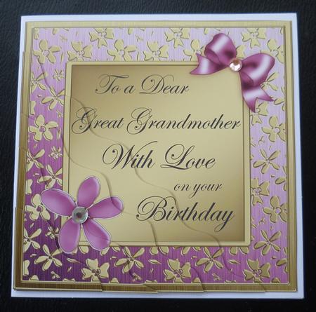 Floral Elegance Birthday Great Grandmother Wavy Corner by Charlie Angel