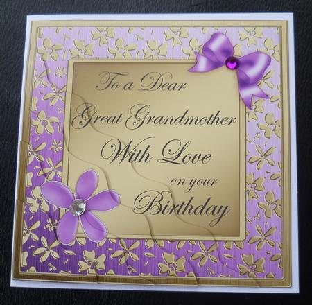 Floral Elegance Birthday Great Grandmother Wavy Corner by Charlie Angel