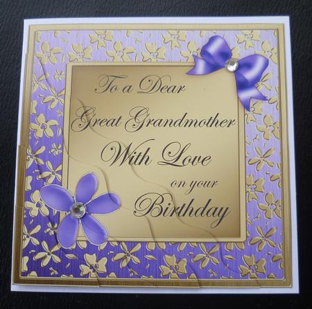 Floral Elegance Birthday Great Grandmother Wavy Corner by Charlie Angel