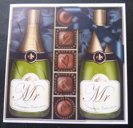 Mr & Mr Champers N Chocs Wavy Corner Side Stacker Topper by Charlie Angel