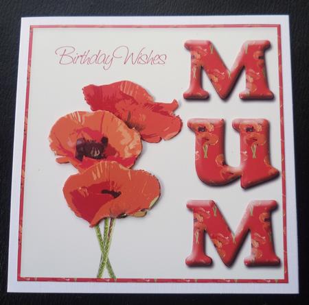 Mum Poppy Square Card Front by Charlie Angel