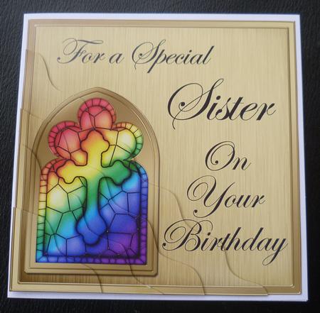 Religious Greeting Sister Birthday Wavy Corner Topper by Charlie Angel