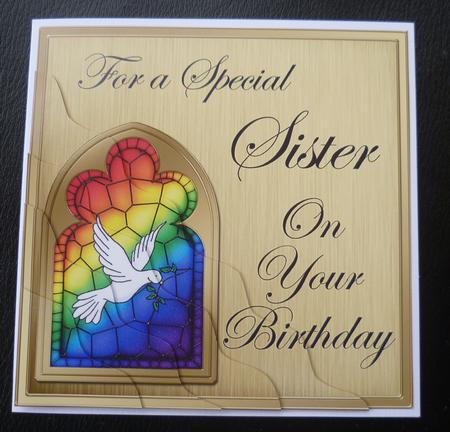 Religious Greeting Sister Birthday Wavy Corner Topper by Charlie Angel