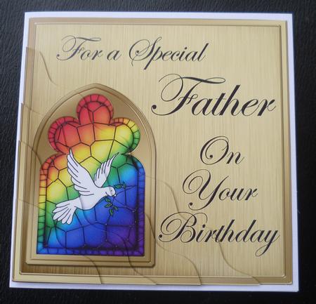 Religious Greeting Father Birthday Wavy Corner Topper by Charlie Angel