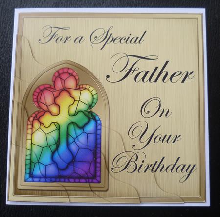 Religious Greeting Father Birthday Wavy Corner Topper by Charlie Angel