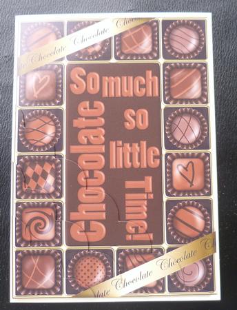 A5 Chocolate Greetings Scallop Corner Stacker by Charlie Angel
