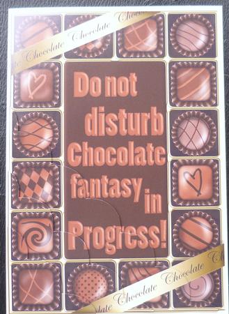 A5 Chocolate Greetings Scallop Corner Stacker by Charlie Angel