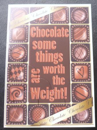 A5 Chocolate Greetings Scallop Corner Stacker by Charlie Angel