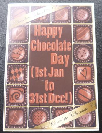 A5 Chocolate Greetings Scallop Corner Stacker by Charlie Angel