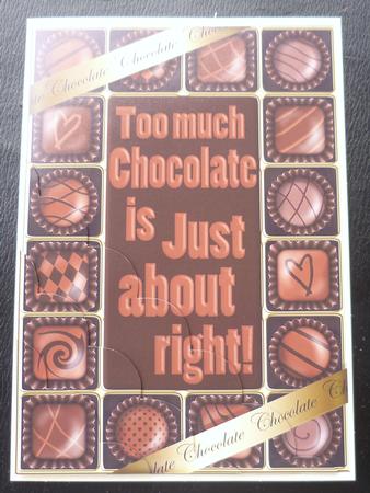 A5 Chocolate Greetings Scallop Corner Stacker by Charlie Angel