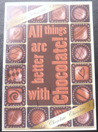 A5 Chocolate Greetings Scallop Corner Stacker by Charlie Angel