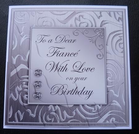 Elegant Metallic Birthday Fiance Wavy Corner Stacker by Charlie Angel