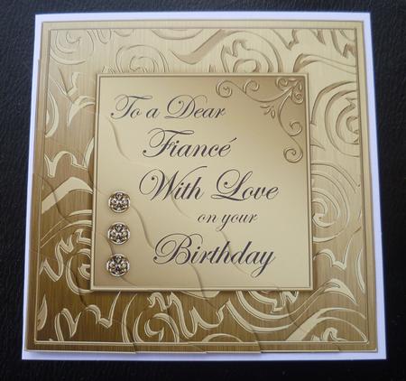 Elegant Metallic Birthday Fiance Wavy Corner Stacker by Charlie Angel