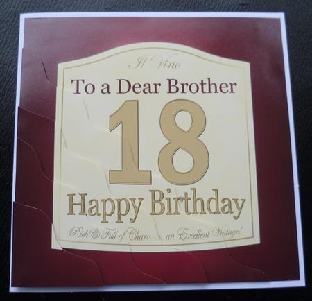 18th Birthday Brother Wine Label Wavy Corner Side Stacker by Charlie Angel
