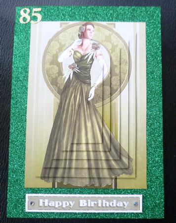 Art Deco Lady Rose (green) Pyramid by Charlie Angel