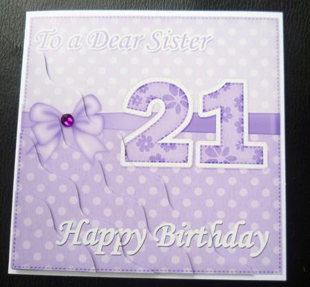 21st Birthday Sister Felties Wavy Corner Side Stacker Topper by Charlie Angel