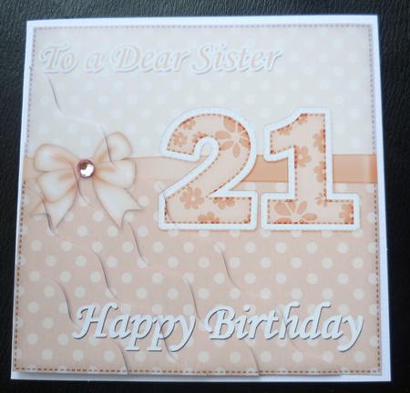 21st Birthday Sister Felties Wavy Corner Side Stacker Topper by Charlie Angel