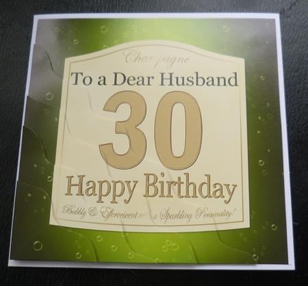 30th Birthday Husband Champagne Label Wavy Corner Side Stack by Charlie Angel