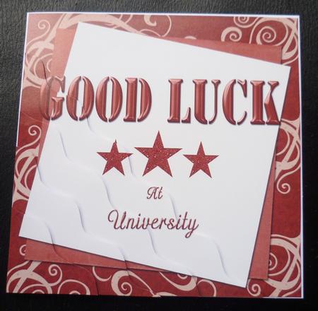 Good Luck at University Corner Stacker Red by Charlie Angel