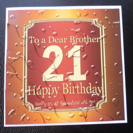 21st Birthday Brother Beer Label Wavy Corner by Charlie Angel