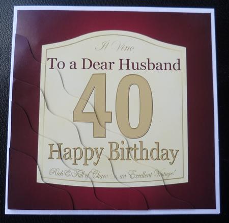 40th Birthday Husband Wine Label Wavy Corner Side Stacker To by Charlie Angel