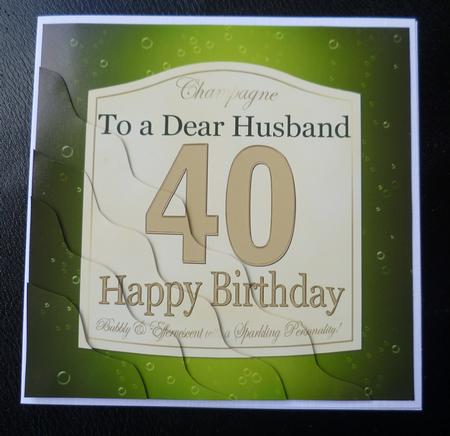40th Birthday Husband Champagne Label Wavy Corner Side Stack by Charlie Angel
